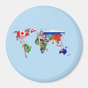 wereldkaart van Flags Magnet Magneet