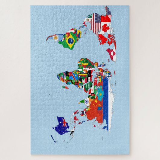 Wereldkaart van Flags Puzzle Legpuzzel (Verticaal)