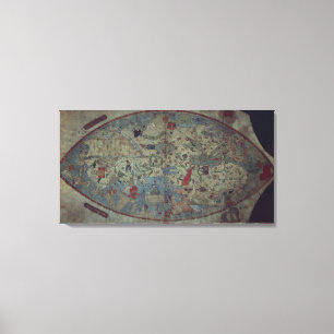 Wereldkaart van Genua, ontworpen door Toscanelli Canvas Afdruk