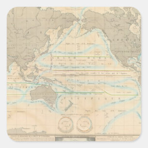 wereldkaart van het klimaat vierkante sticker