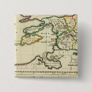 Wereldkaart van het tabularum geographicarum vierkante button 5,1 cm