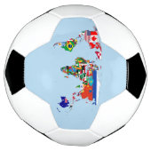 Wereldkaart van het Voetbal van de vlaggen (Gedraaid)