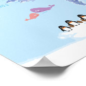 Wereldkaart van liefdevolle kinderen met illustrat poster (Hoek)