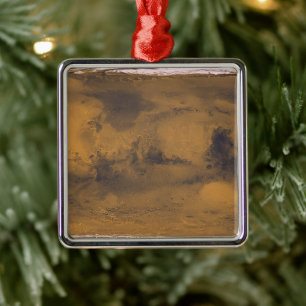 Wereldkaart van Mars Red Planet door satelliet Metalen Ornament