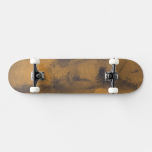 Wereldkaart van Mars Rode Planeet door Satelliet Skateboard