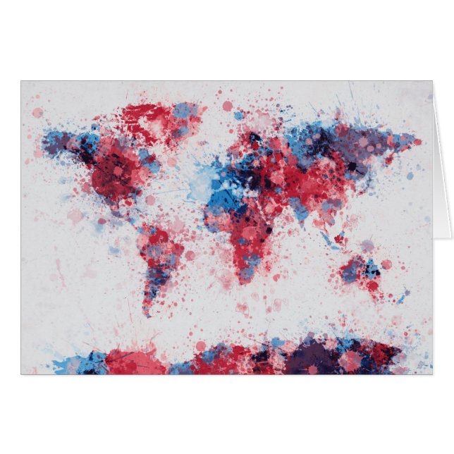 wereldkaart Verf Splashes (Voorkant Horizontaal)
