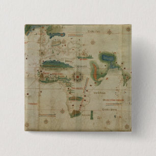 wereldkaart vierkante button 5,1 cm
