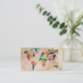 wereldkaart Visitekaartjes (Staand voorkant)