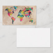 wereldkaart Visitekaartjes (Voorkant / Achterkant)
