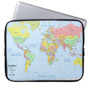 wereldkaart Voeg een extra laptophoes toe Laptop Sleeve