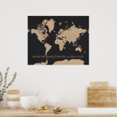  Wereldkaart voor Liefde & Afstand Poster (Keuken)