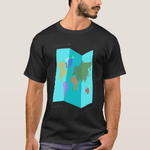 Wereldkaart voor reizigers en geografieliefhebbers t-shirt