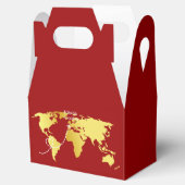 Wereldkaart voor rood en goud bestemming chinese b bedankdoosjes (Geopend)