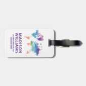 Wereldkaart waterverf bagagelabel (Achterkant horizontaal)