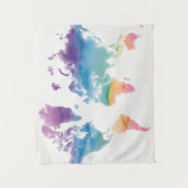 Wereldkaart waterverf wandkleed (Voorkant)