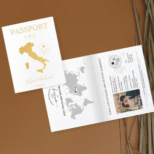 Wereldkaart Wedding Destination Passport ITALIË Folie Kaarten