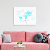 Wereldkaart Wedding Guest Book Alternative Canvas Afdruk (Insitu (Woonkamer))