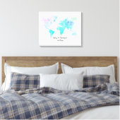 Wereldkaart Wedding Guest Book Alternative Canvas Afdruk (Insitu (Slaapkamer))