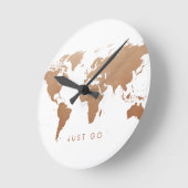 Wereldkaart Wereldbol Koper Ronde Klok (Hoek)