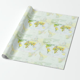 Wereldkaart Wereldbol Landatlas Cadeaupapier