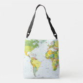 Wereldkaart Wereldbol Landatlas Crossbody Tas (Achterkant)