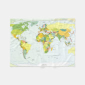 Wereldkaart Wereldbol Landatlas Fleece Deken (Voorkant (Horizontaal))