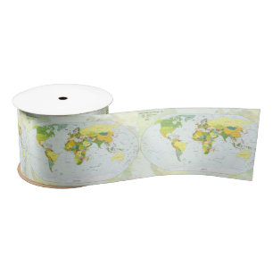 Wereldkaart Wereldbol Landatlas Lint