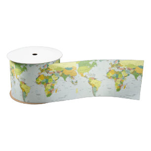 Wereldkaart Wereldbol Landatlas Lint