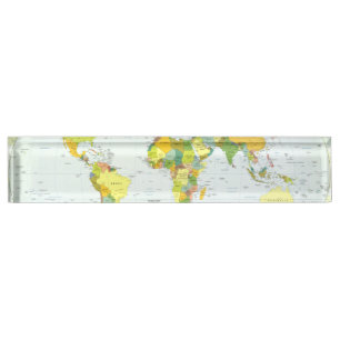 Wereldkaart Wereldbol Landatlas Naambordje