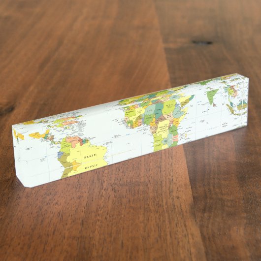 Wereldkaart Wereldbol Landatlas Naambordje (Zijkant)