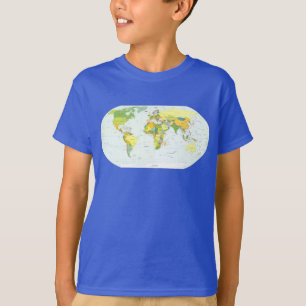 Wereldkaart Wereldbol Landatlas T-shirt