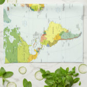 Wereldkaart Wereldbol Landatlas Theedoek (Gevouwen)