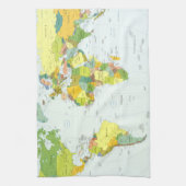 Wereldkaart Wereldbol Landatlas Theedoek (Verticaal)