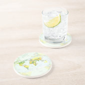 Wereldkaart Wereldbol Landatlas Zandsteen Onderzetter (Zijkant)