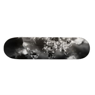 Wereldkaart wolken skateboard