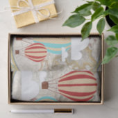 wereldkaart World Explorer Hot Air ballon en wolke Tissuepapier (Geschenk)