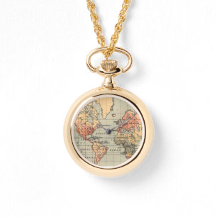  Wereldkaart wrap horloge