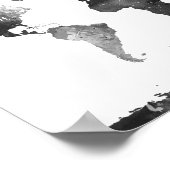 WERELDKAART ZWART EN WITTE POSTER (Hoek)