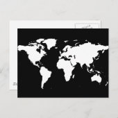 wereldkaarten ~ aanpasbare kleur briefkaart (Voorkant / Achterkant)