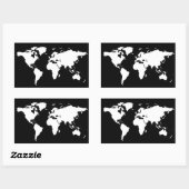 wereldkaarten ~ aanpasbare kleur rechthoekige sticker (Vel)