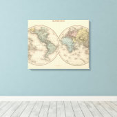 Wereldkaarten Canvas Afdruk (Insitu (Houten vloer))