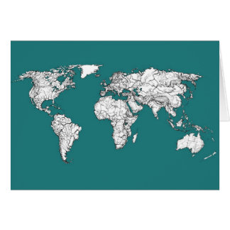 Wereldkaarten in turkooise