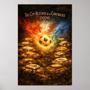 Wereldkampioenschap 2026 Stadion Nacht Voetbal Poster