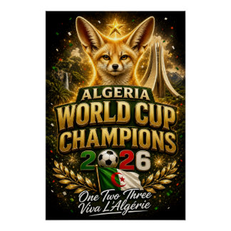Wereldkampioenschap Algerije 2026 Kampioenen Voetb Perfect Poster