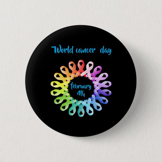 Wereldkankerdag Ronde Button 5,7 Cm (Voorkant)