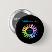 Wereldkankerdag Ronde Button 5,7 Cm (Voorkant /achterkant)