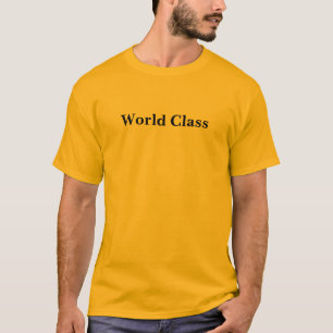 Wereldklasse Zwart Logo Heren Goud T-shirt