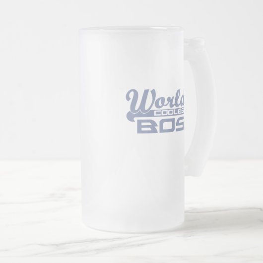 Wereldkoelste baas matglas bierpul (Voorkant rechts)