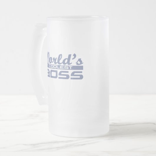 Wereldkoelste baas matglas bierpul (Voorkant links)