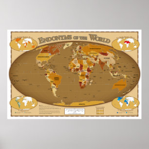 Wereldlanden in hun lokale taal (Endonyms) Poster